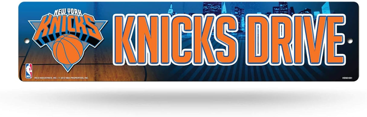 New York Knicks, Plastic 4" x 16" Street Sign Licensed By Rico