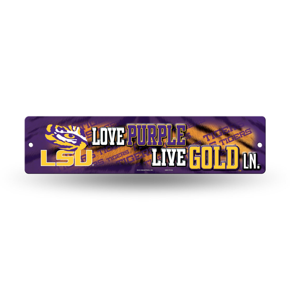 LSU Tigers, HSN Street Sign (Plastic), Licensed by Rico