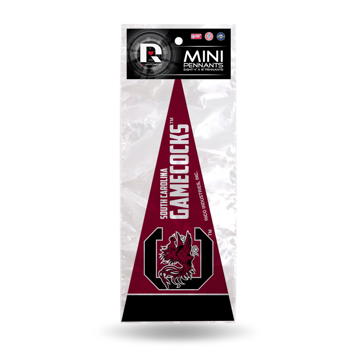 South Carolina Gamecocks, Mini Pennants Pack, Licensed by Rico