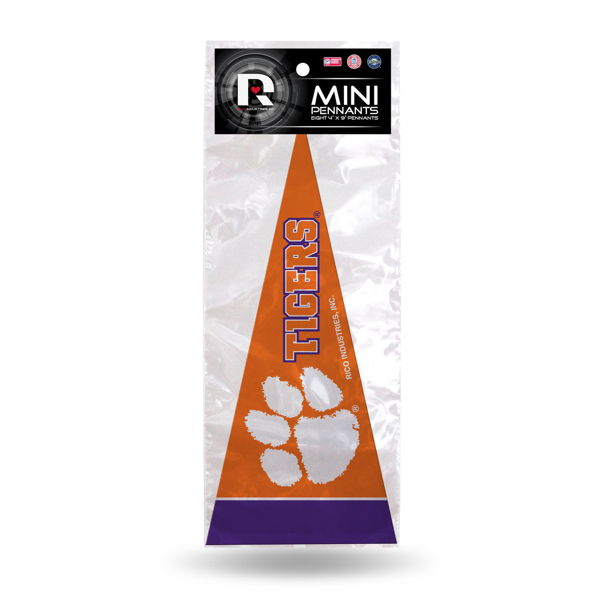 Clemson Tigers, Mini Pennants Pack, Licensed by Rico