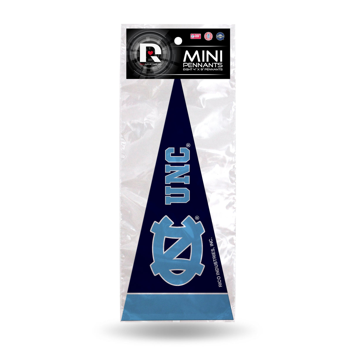 North Carolina Tar Heels, Mini Pennants Pack, Licensed by Rico