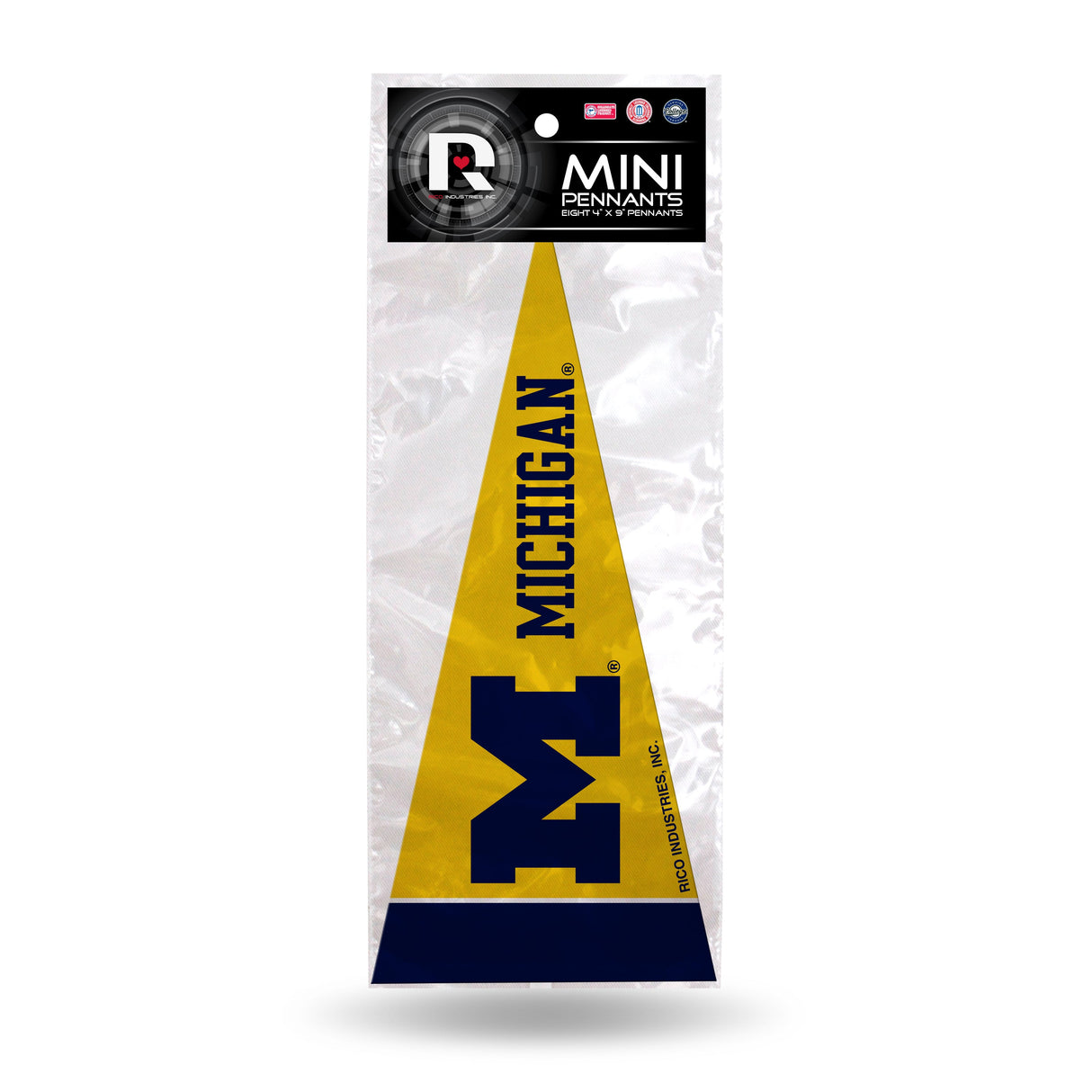 Michigan Wolverines, Mini Pennants Pack, Licensed by Rico