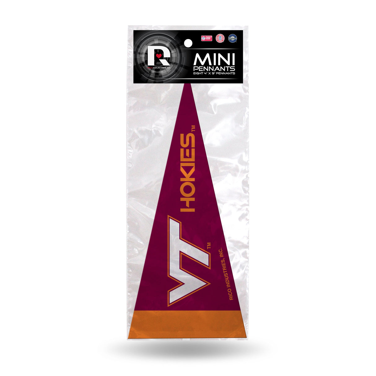 Virginia Tech Hokies, Mini Pennants Pack, Licensed by Rico