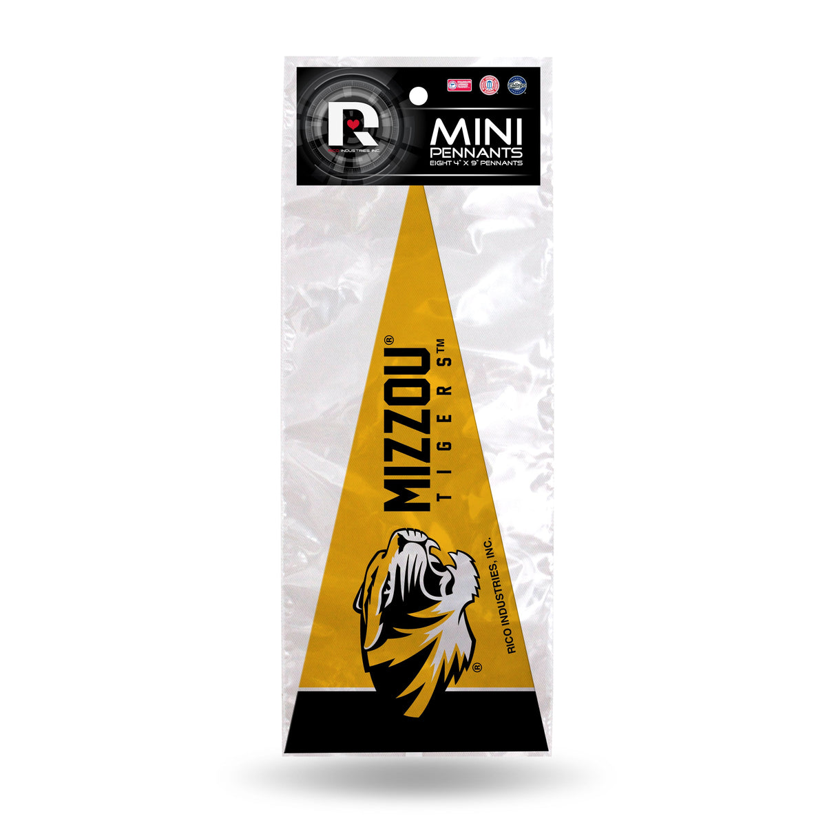 Missouri Tigers, Mini Pennants Pack, Licensed by Rico