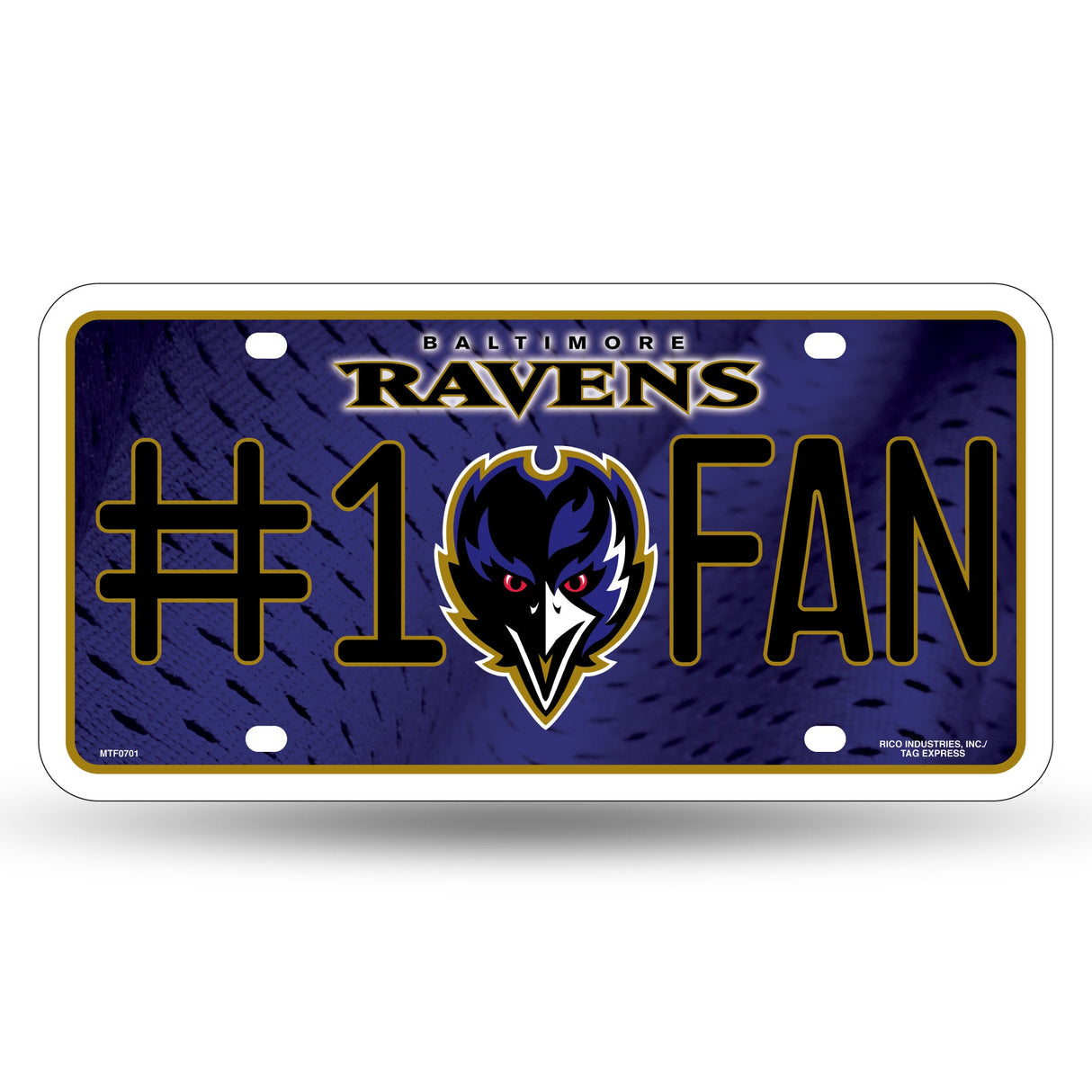 Baltimore Ravens, MTF Metal Tag (#1 Fan), Licensed by Rico