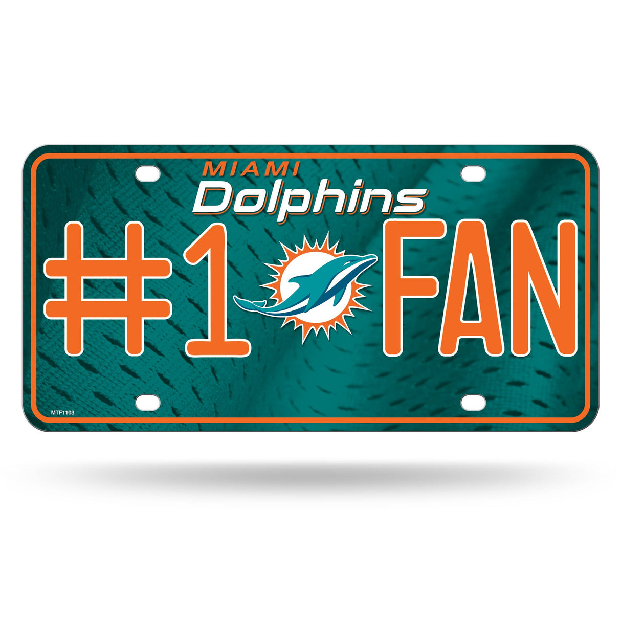 Miami Dolphins, MTF Metal Tag (#1 Fan), Licensed by Rico