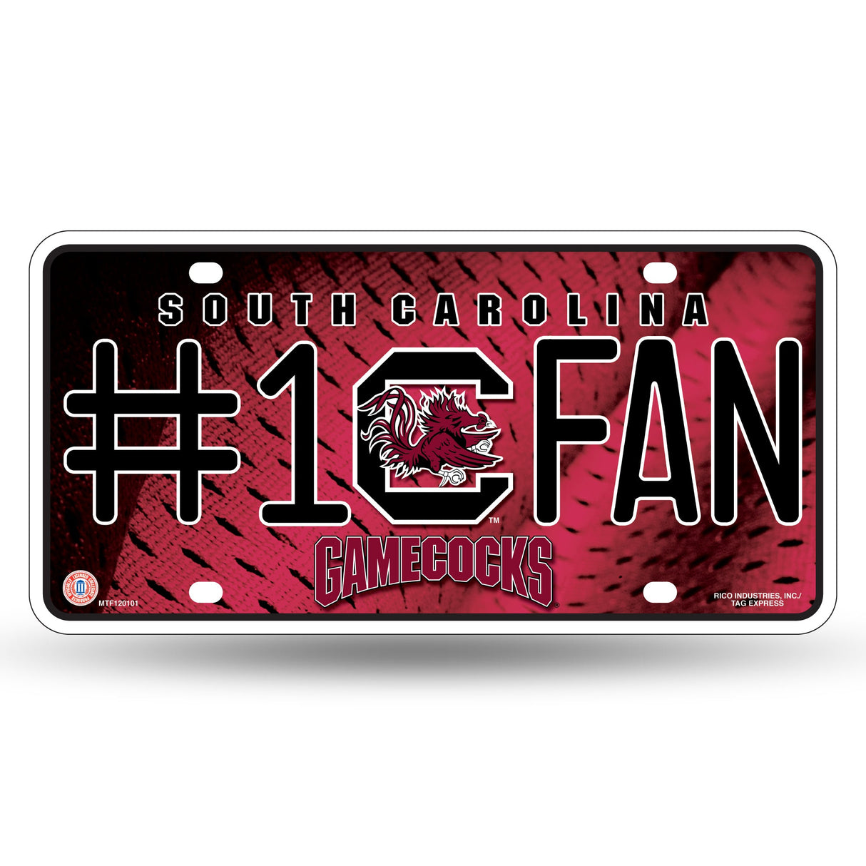 South Carolina Gamecocks, MTF Metal Tag (#1 Fan), Licensed by Rico