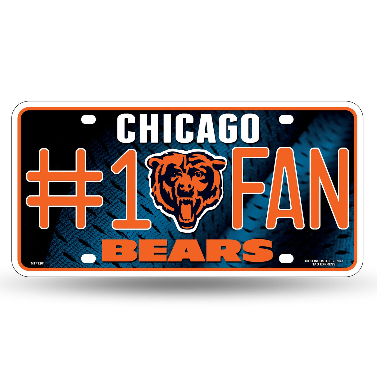 Chicago Bears, MTF Metal Tag (#1 Fan), Licensed by Rico