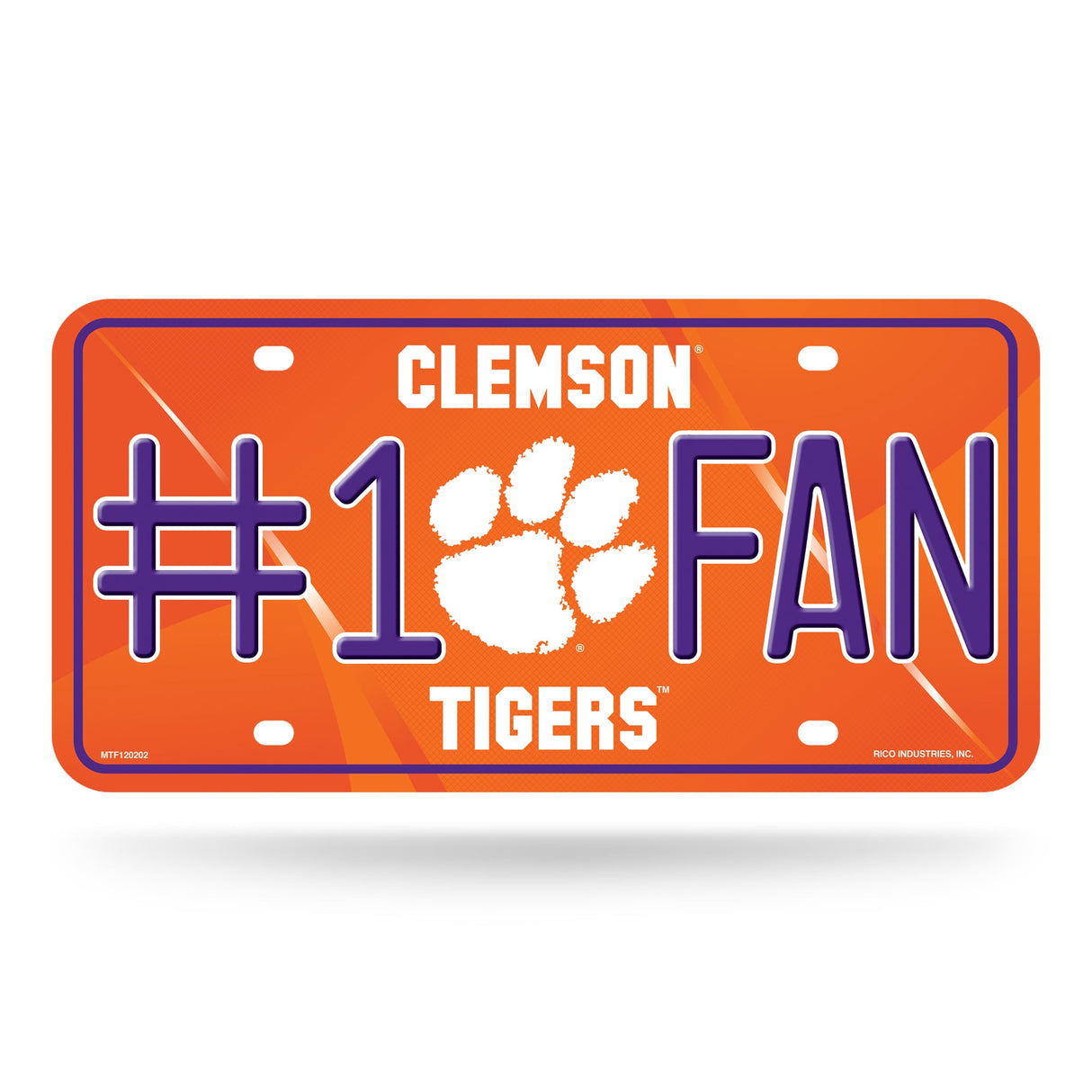 Clemson Tigers, MTF Metal Tag (#1 Fan), Licensed by Rico