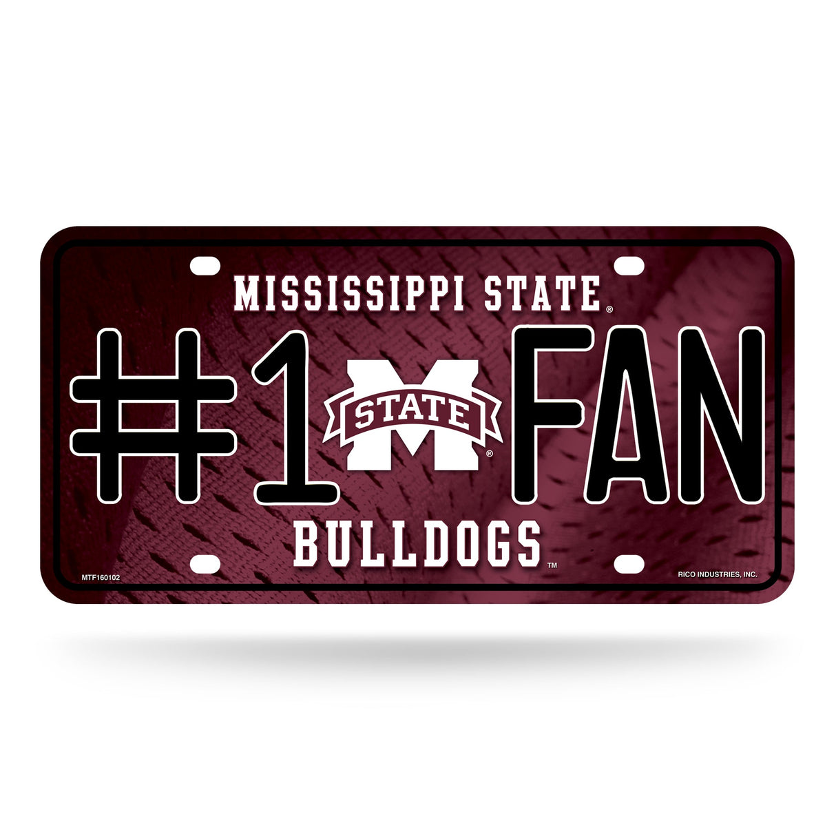 Mississippi State Bulldogs, MTF Metal Tag (#1 Fan), Licensed by Rico