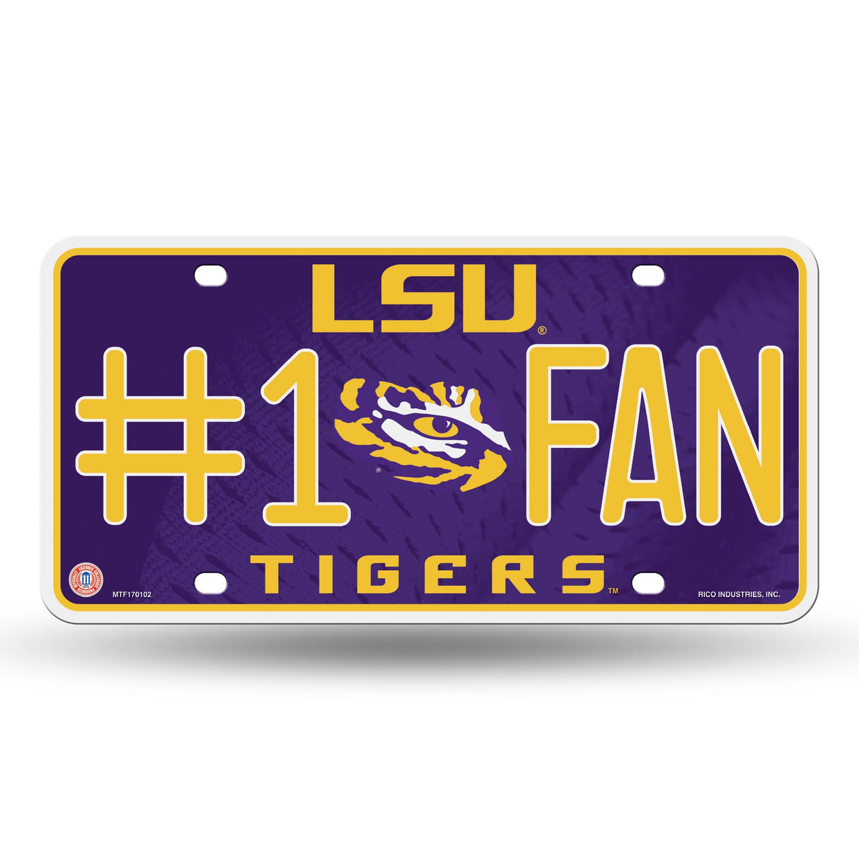 LSU Tigers, MTF Metal Tag (#1 Fan), Licensed by Rico