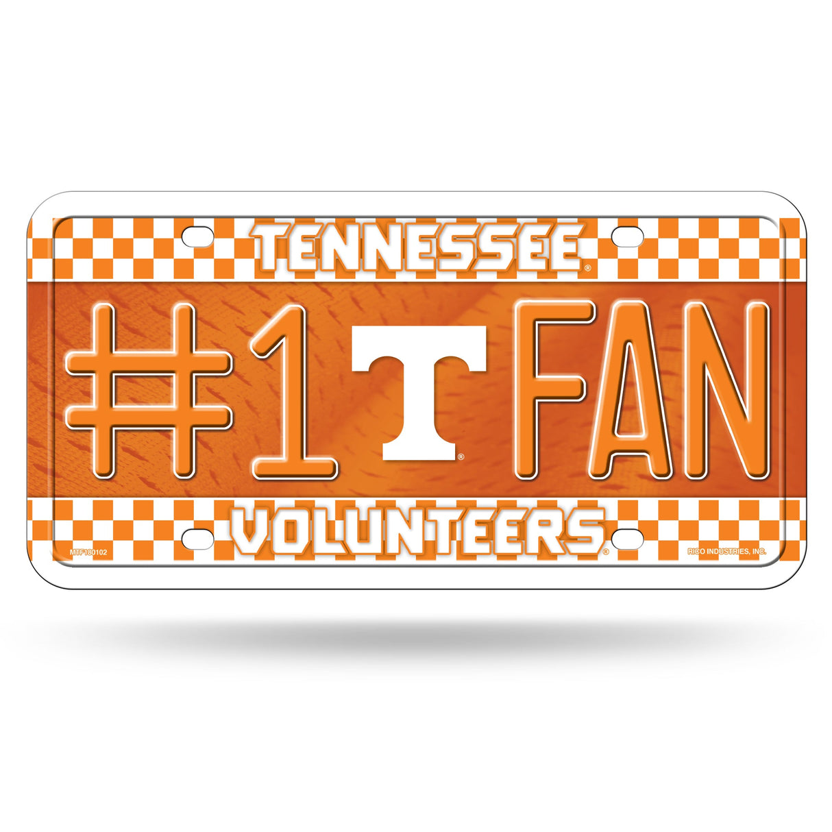 Tennessee Volunteers, MTF Metal Tag (#1 Fan), Licensed by Rico