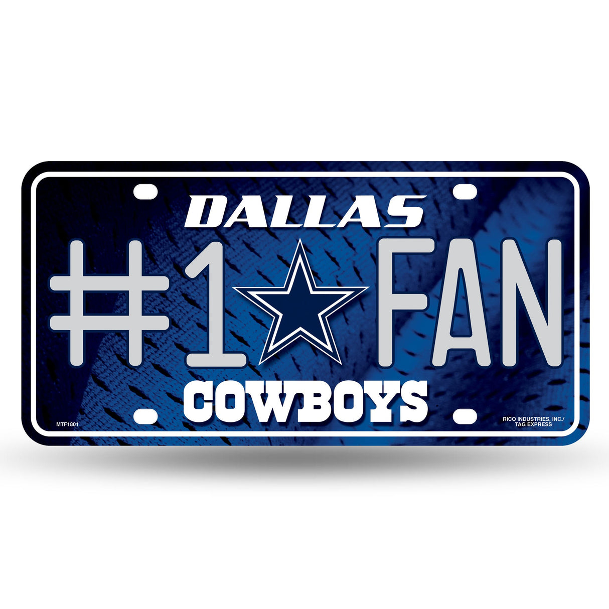 Dallas Cowboys, MTF Metal Tag (#1 Fan), Licensed by Rico