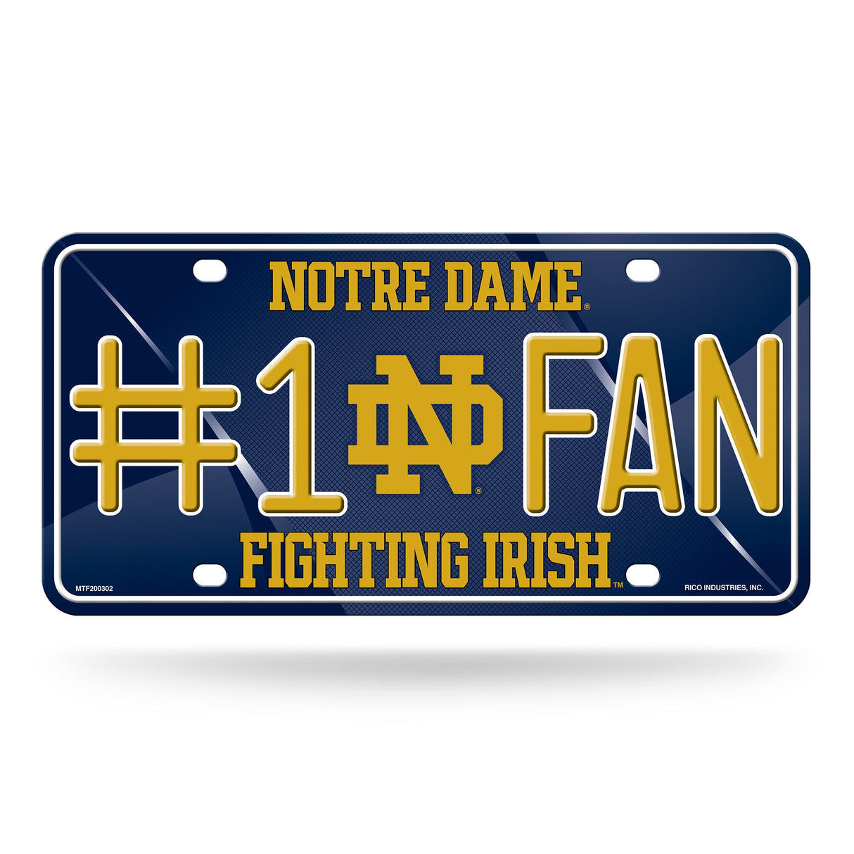 Notre Dame Fighting Irish, MTF Metal Tag (#1 Fan), Licensed by Rico