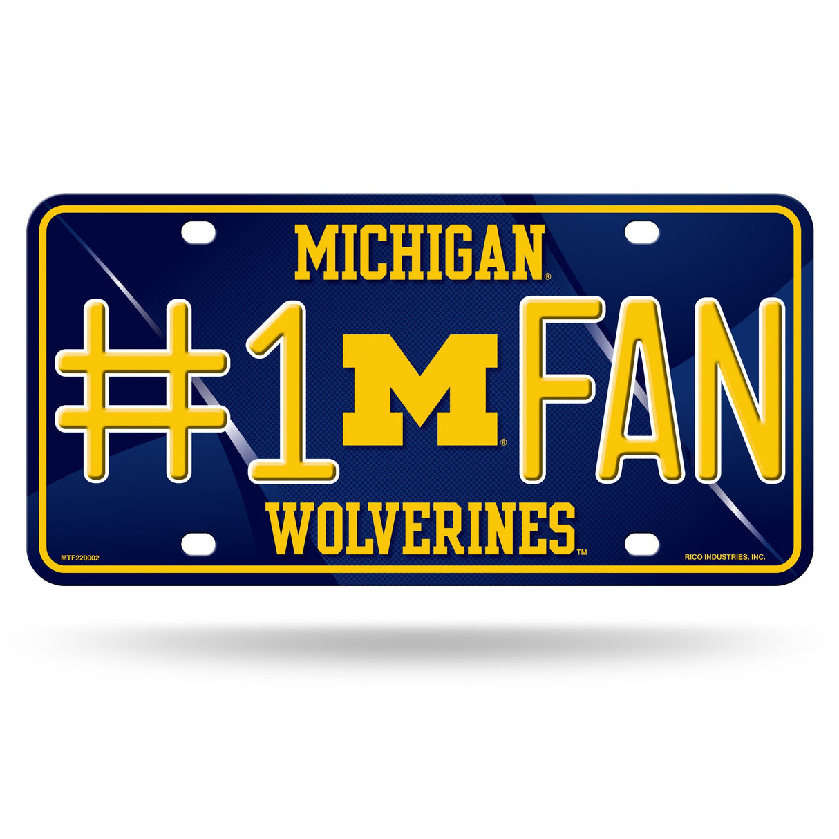 Michigan Wolverines, MTF Metal Tag (#1 Fan), Licensed by Rico