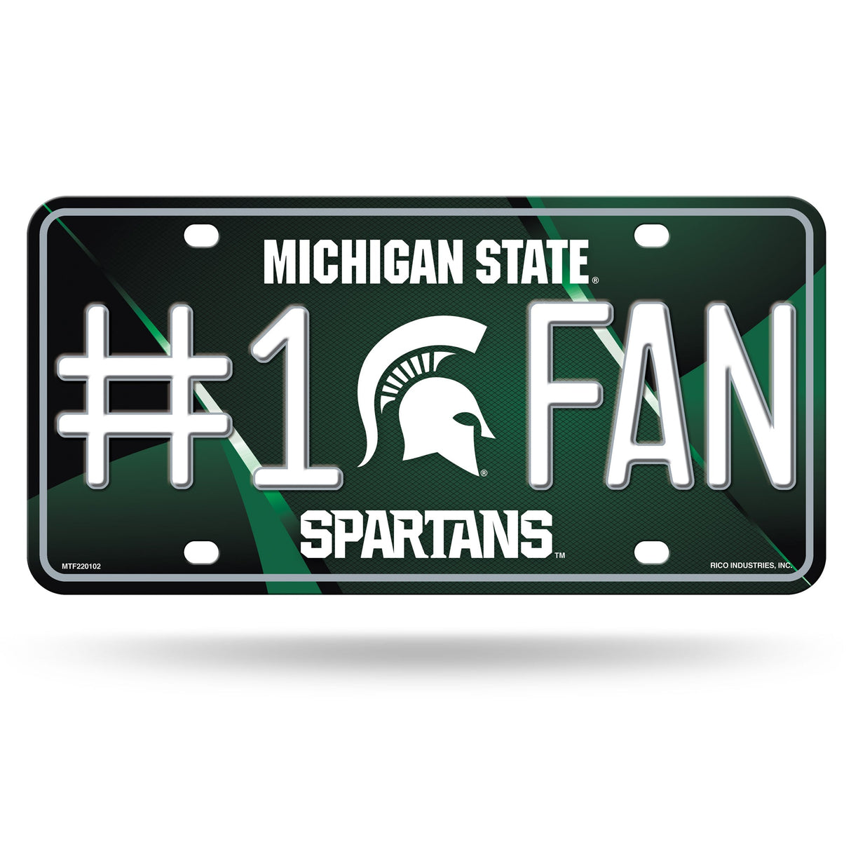 Michigan State Spartans, MTF Metal Tag (#1 Fan), Licensed by Rico