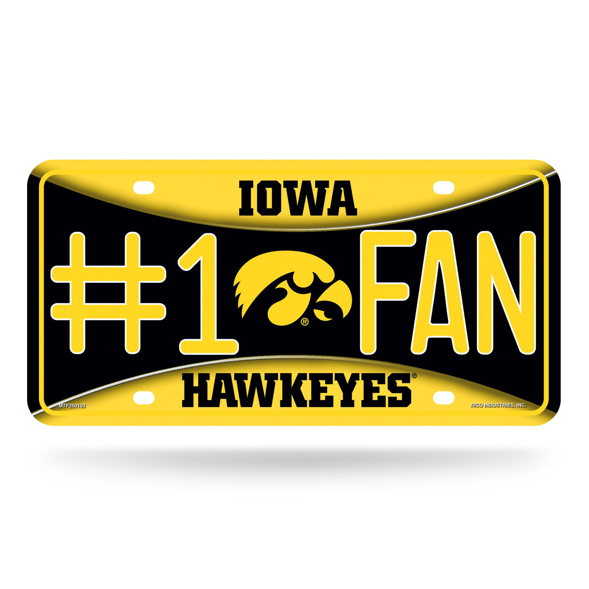 Iowa Hawkeyes, MTF Metal Tag (#1 Fan), Licensed by Rico