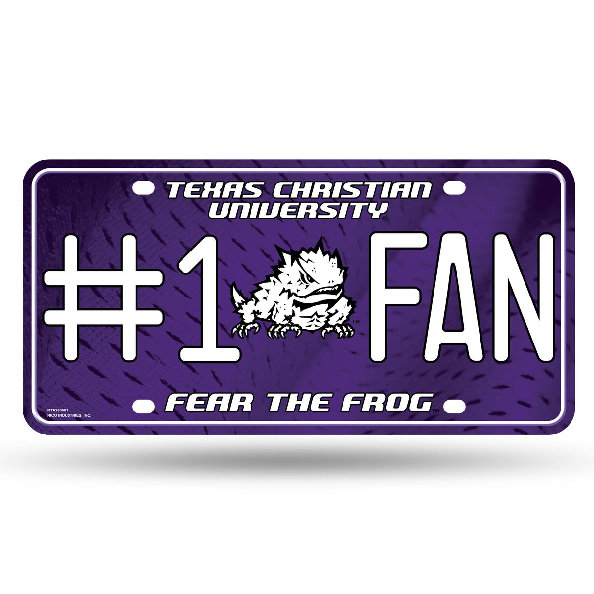 TCU Horned Frogs, MTF Metal Tag (#1 Fan), Licensed by Rico