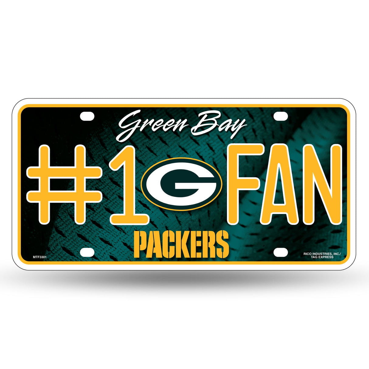 Green Bay Packers, MTF Metal Tag (#1 Fan), Licensed by Rico