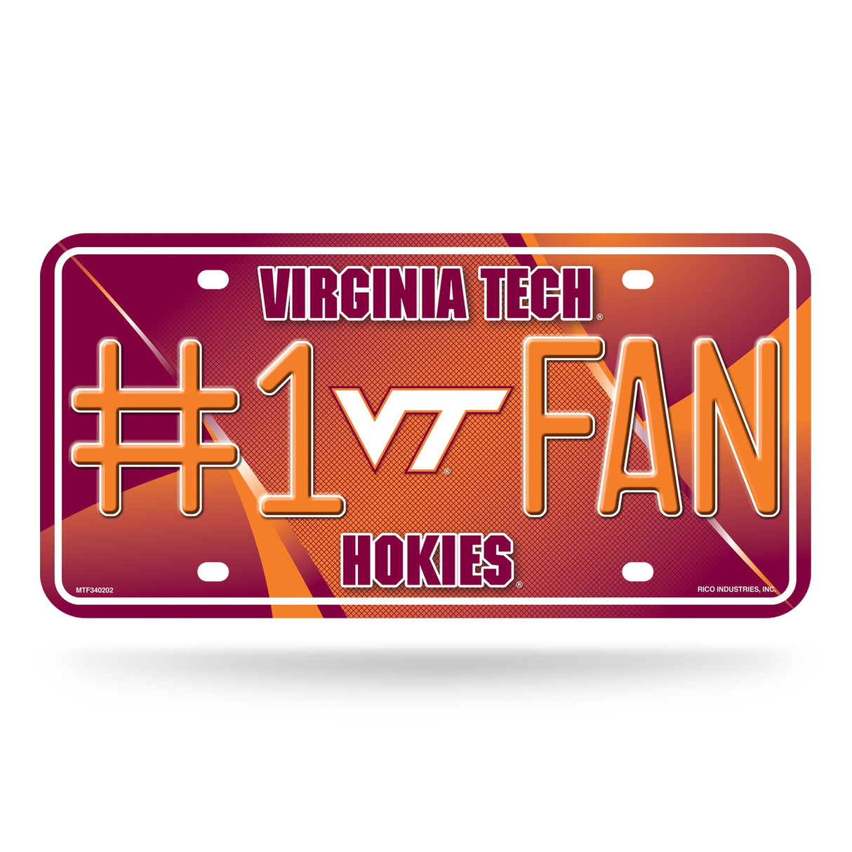 Virginia Tech Hokies, MTF Metal Tag (#1 Fan), Licensed by Rico