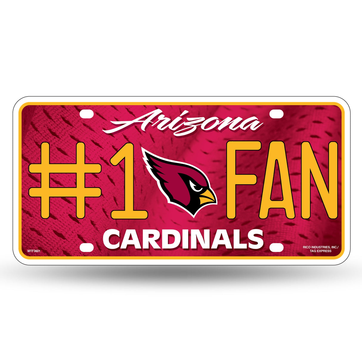 Arizona Cardinals, MTF Metal Tag (#1 Fan), Licensed by Rico