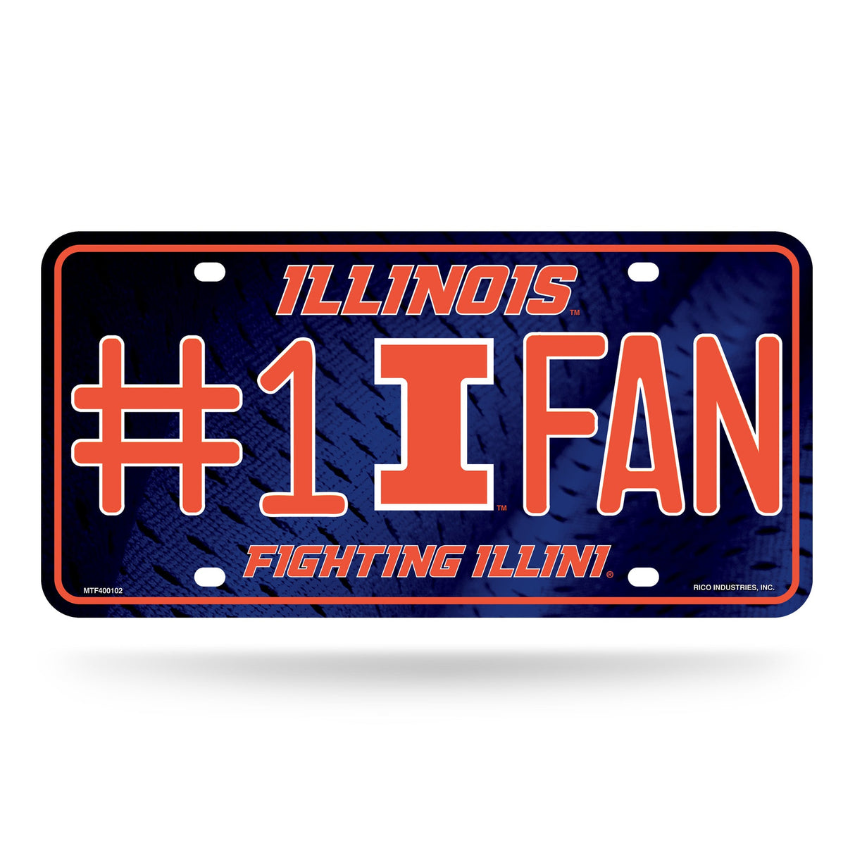 Illinois Fighting Illini, MTF Metal Tag (#1 Fan), Licensed by Rico