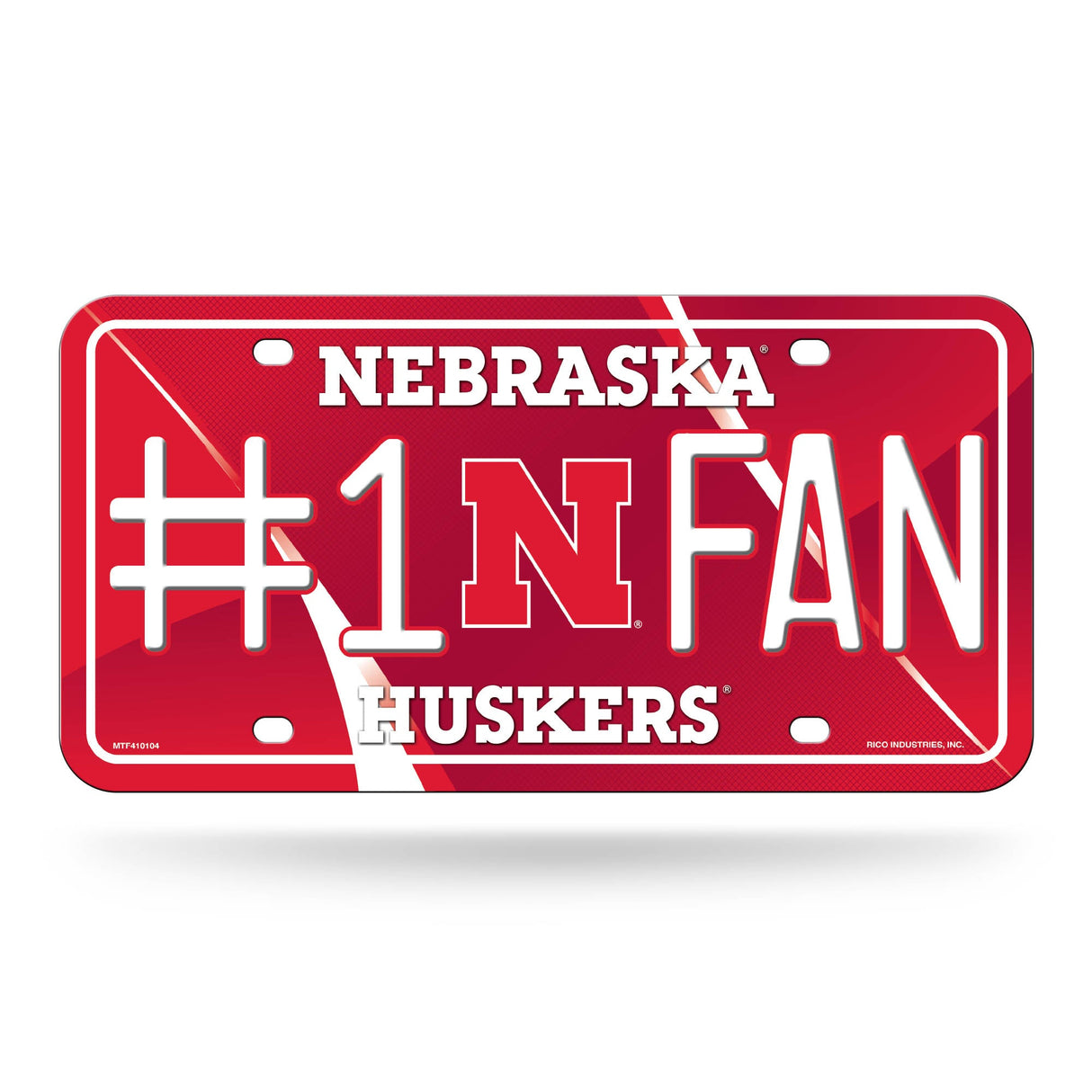 Nebraska Cornhuskers, MTF Metal Tag (#1 Fan), Licensed by Rico