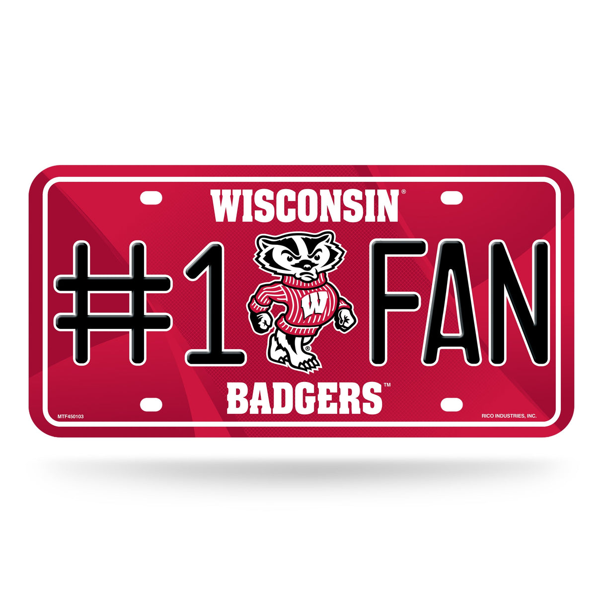 Wisconsin Badgers, MTF Metal Tag (#1 Fan), Licensed by Rico