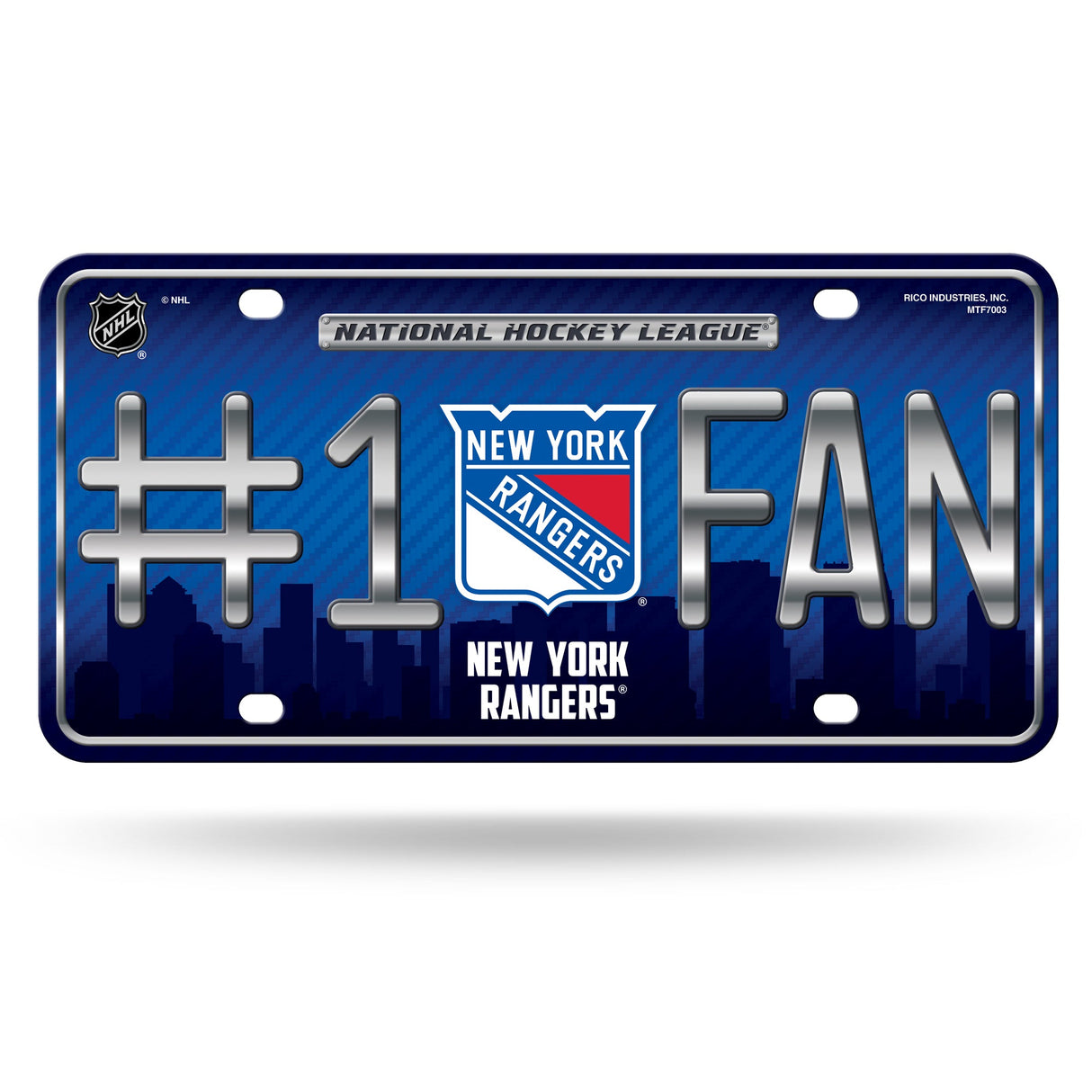 New York Rangers, MTF Metal Tag (#1 Fan), Licensed by Rico