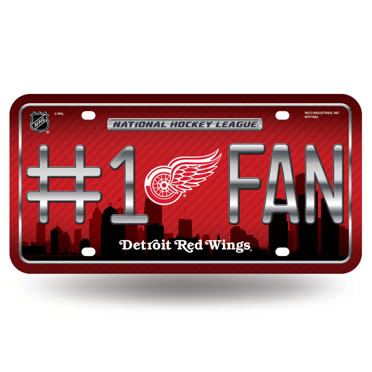 Detroit Red Wings, MTF Metal Tag (#1 Fan), Licensed by Rico