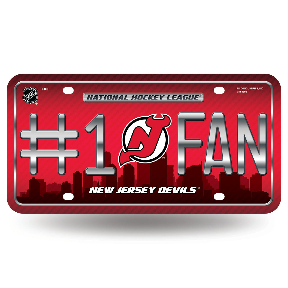 New Jersey Devils, MTF Metal Tag (#1 Fan), Licensed by Rico