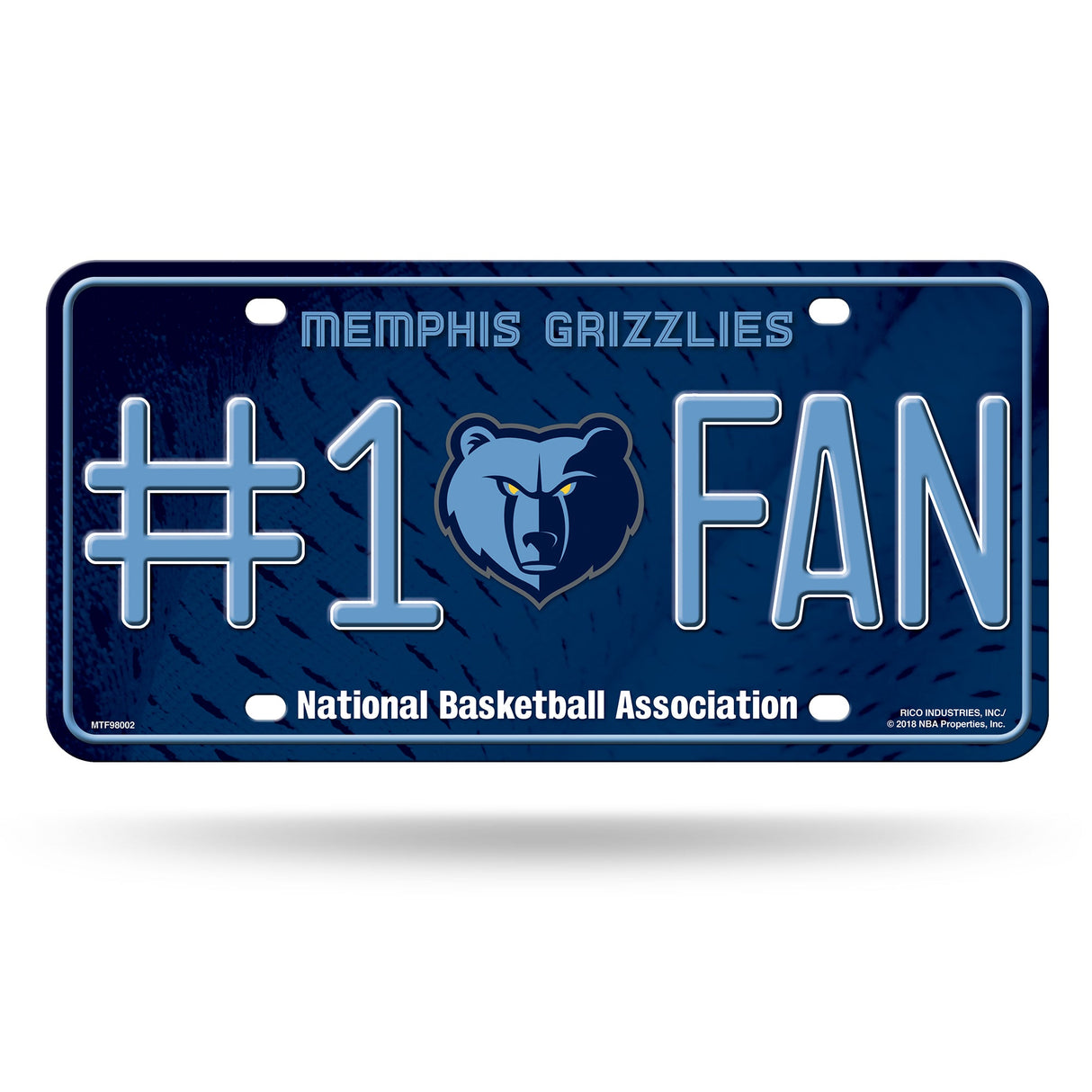 Memphis Grizzlies, MTF Metal Tag (#1 Fan), Licensed by Rico