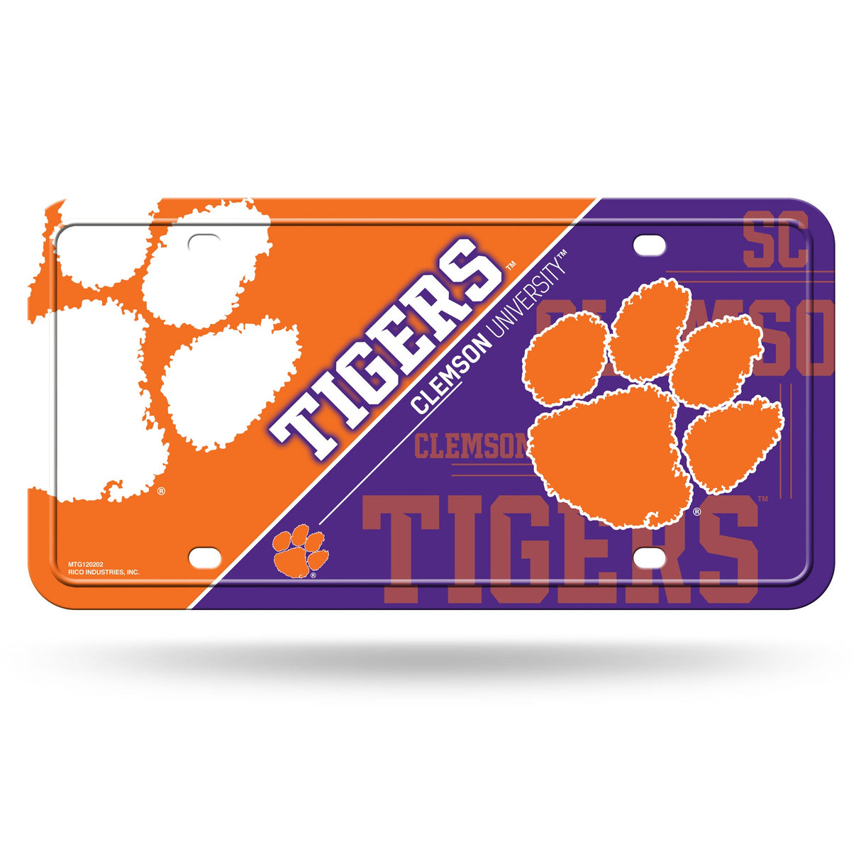 Clemson Tigers, MTG Metal Tag, Licensed by Rico