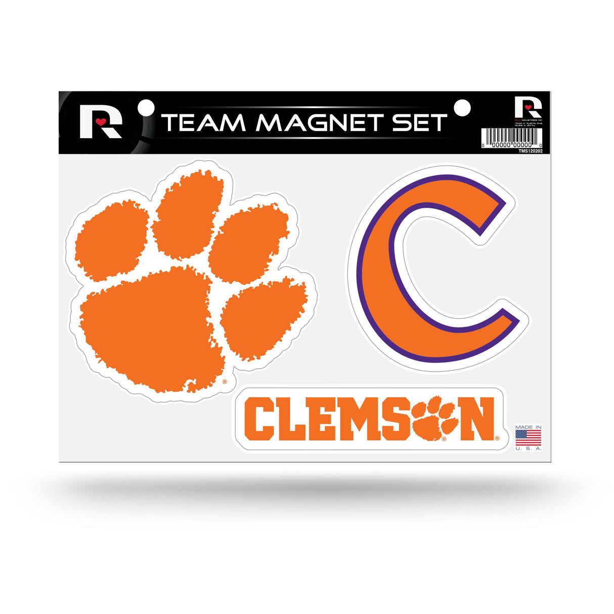 Clemson Tigers, TMS Team Magnet Sheet, Licensed by Rico