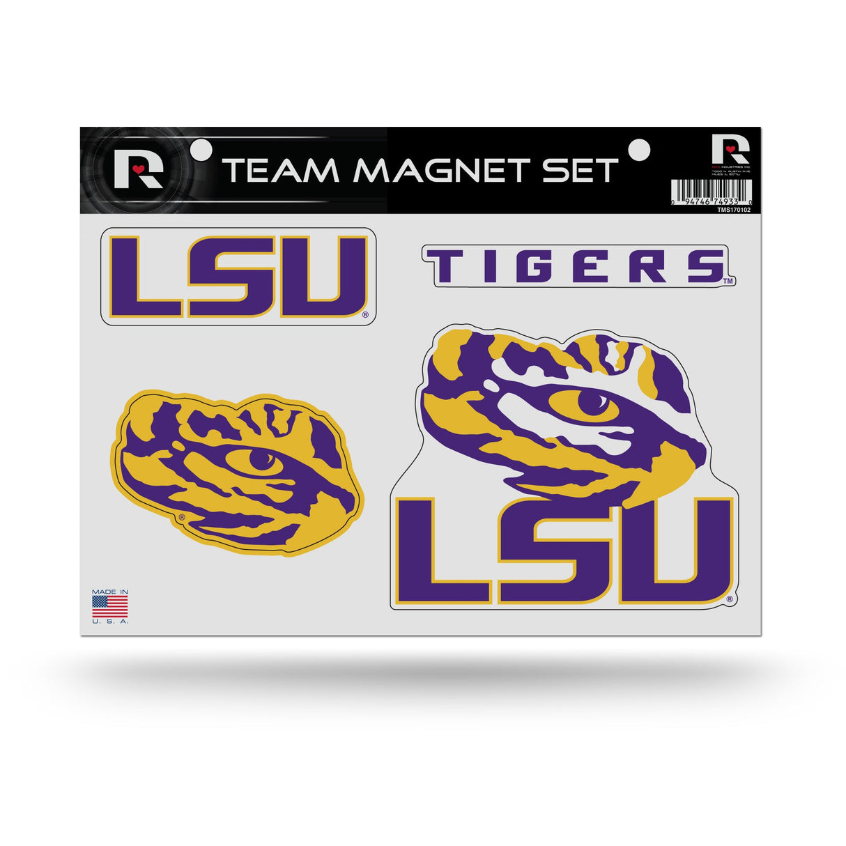 LSU Tigers, TMS Team Magnet Sheet, Licensed by Rico