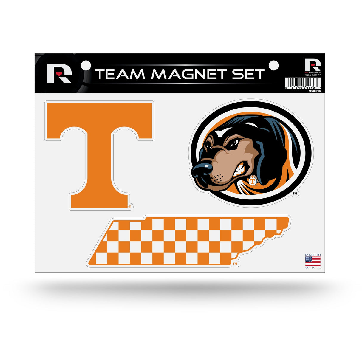 Tennessee Volunteers, TMS Team Magnet Sheet, Licensed by Rico