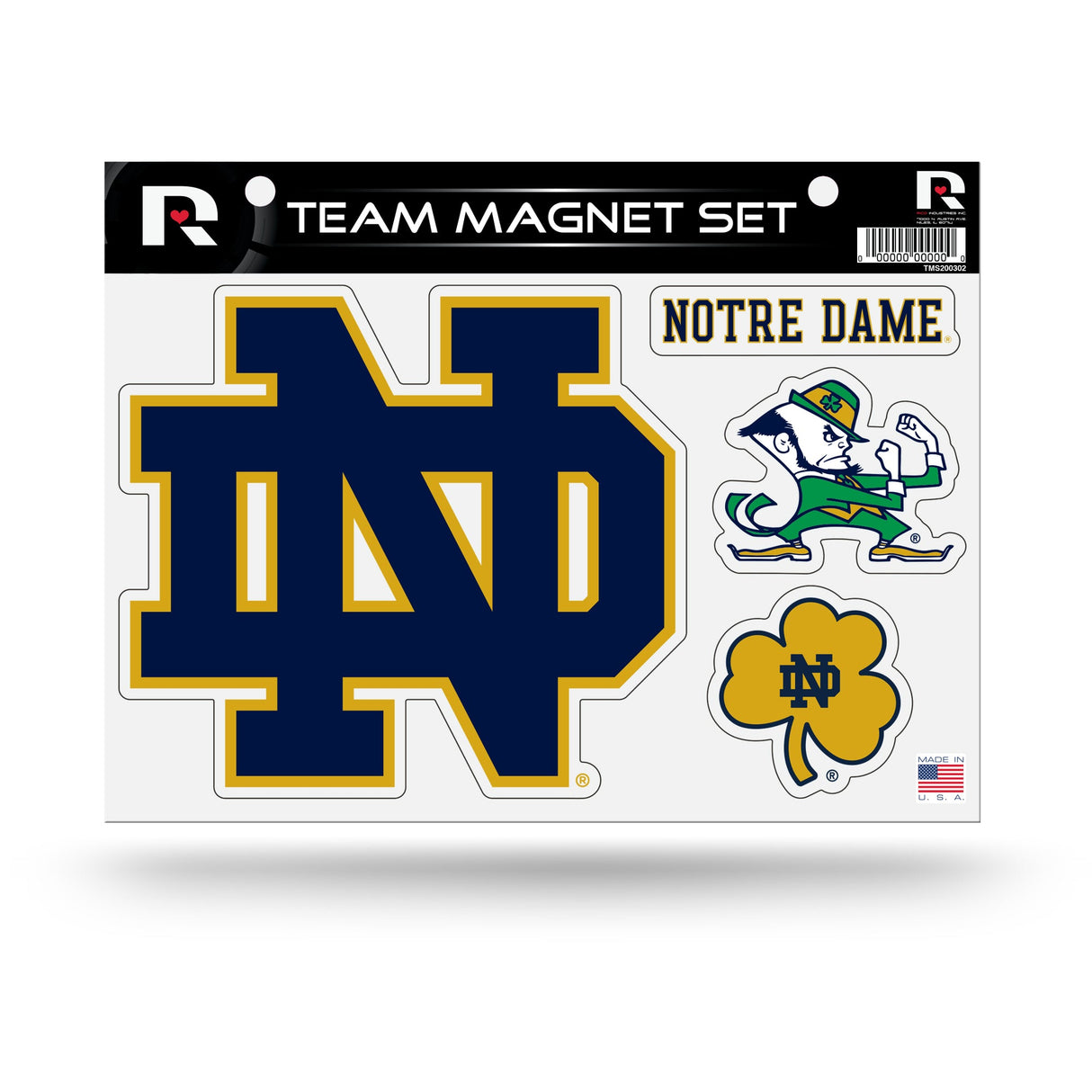 Notre Dame Fighting Irish, TMS Team Magnet Sheet, Licensed by Rico