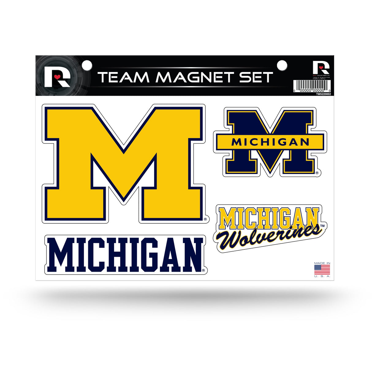 Michigan Wolverines, TMS Team Magnet Sheet, Licensed by Rico