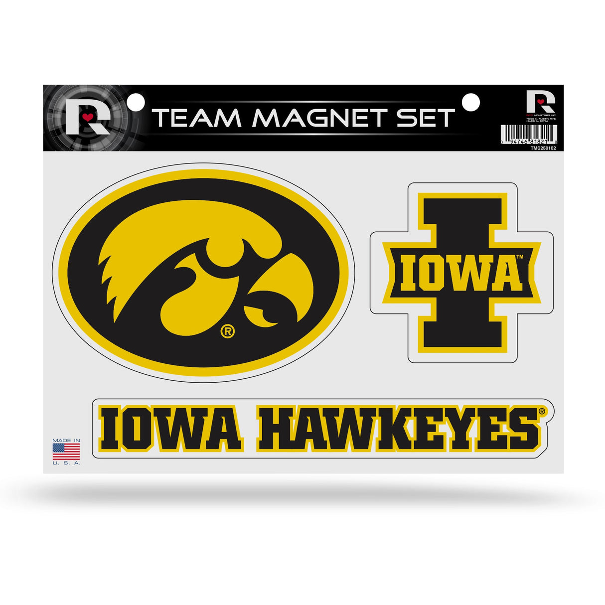 Iowa Hawkeyes, TMS Team Magnet Sheet, Licensed by Rico