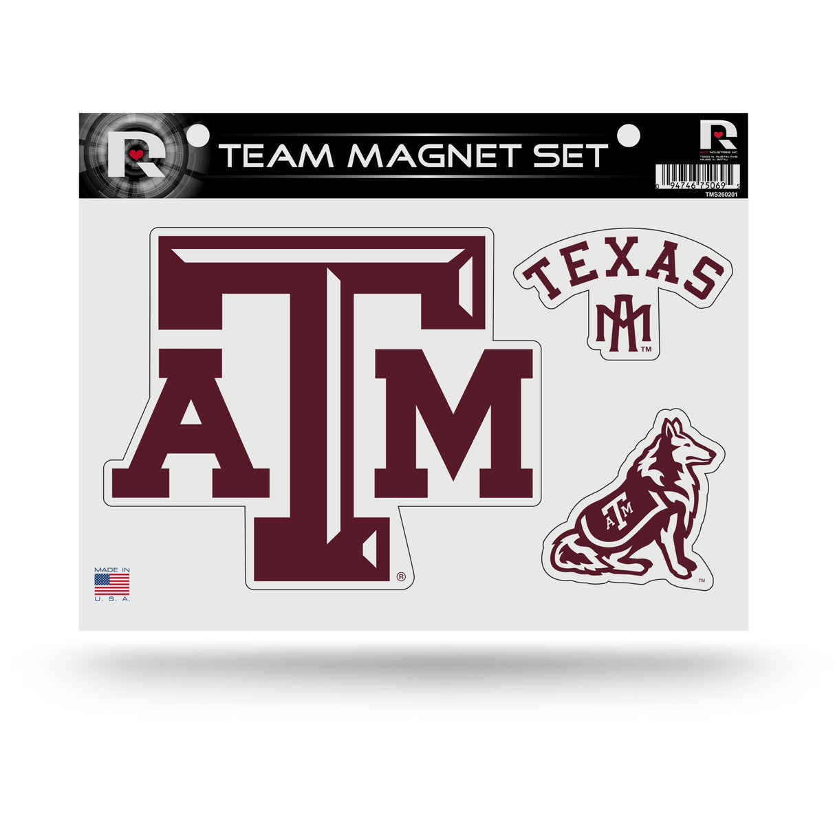 Texas A&M Aggies, TMS Team Magnet Sheet, Licensed by Rico