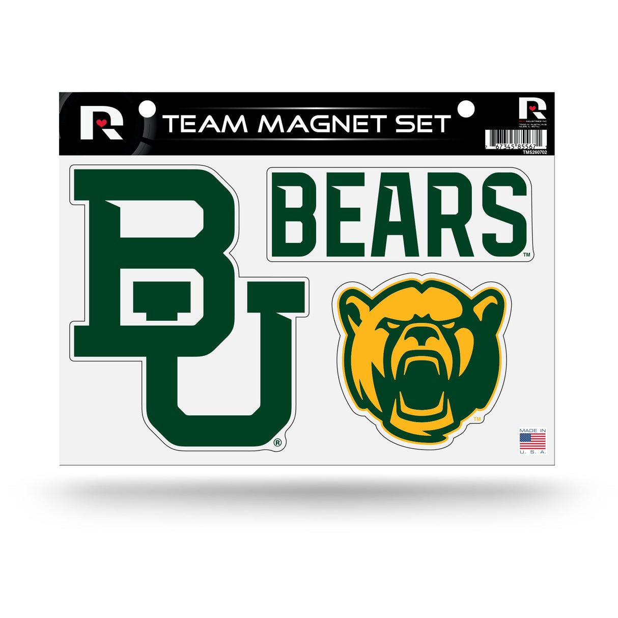 Baylor Bears, TMS Team Magnet Sheet, Licensed by Rico