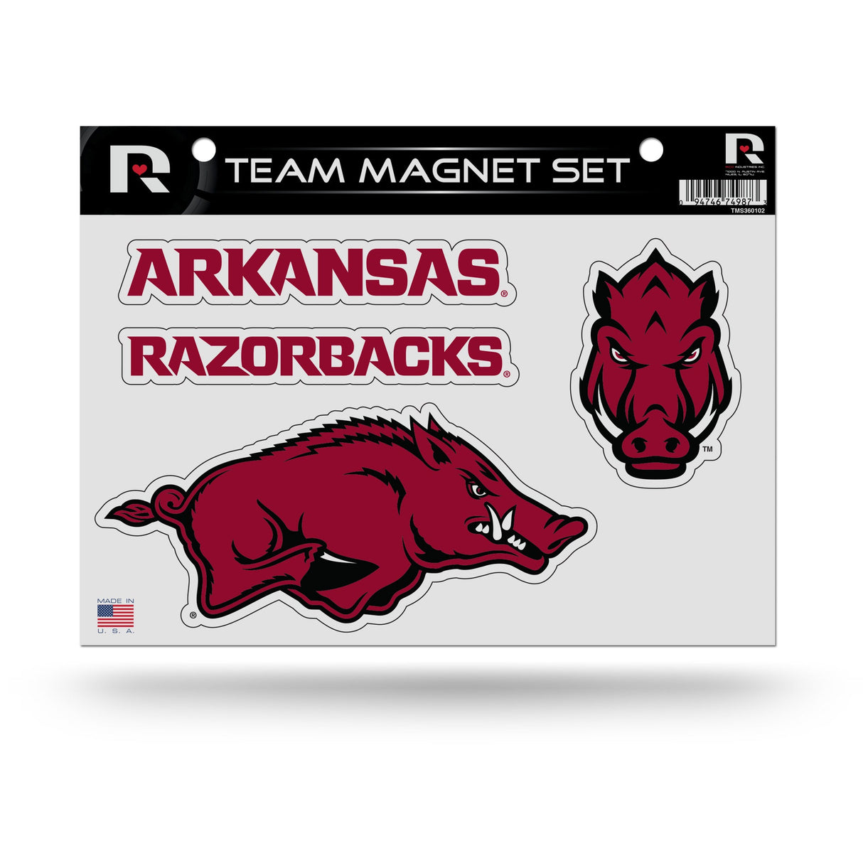 Arkansas Razorbacks, TMS Team Magnet Sheet, Licensed by Rico