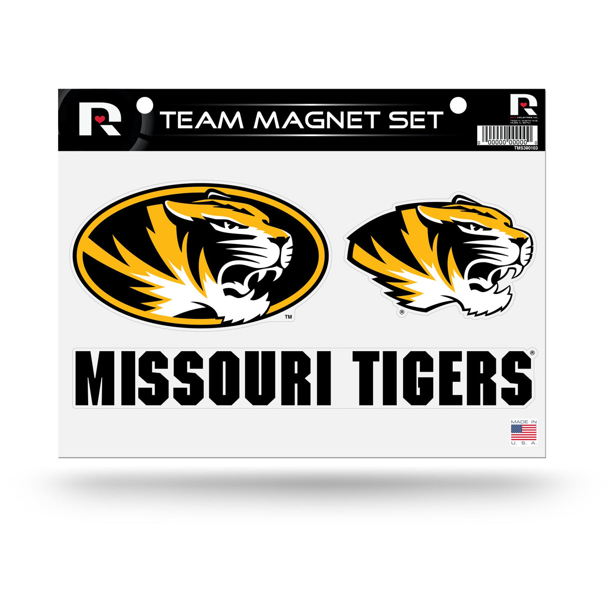 Missouri Tigers, TMS Team Magnet Sheet, Licensed by Rico